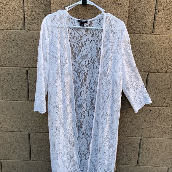 not sure. Jackets & Blazers - Elegant White Lace Cardigan, Coat,  Coverup Expertly and Beautifully Made Size